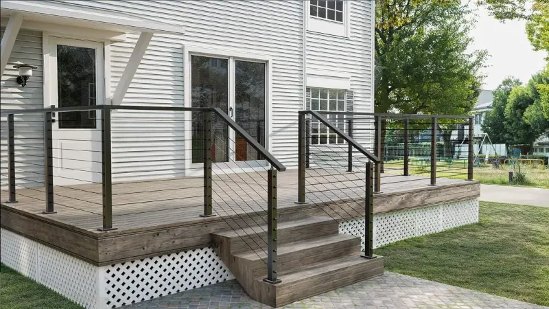 Custom metal steps and safety railings for outdoor spaces